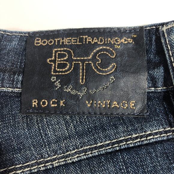 BTC Jeans Women sz 25 Bootheel Trading Co Jeans Kennett Straight inseam 32" - Picture 2 of 12